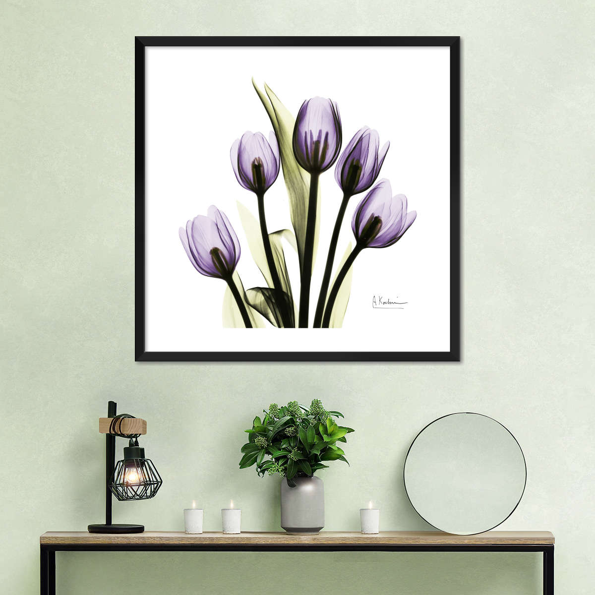 Frendorf | Lila Tulpe Quadrat Wandkunst