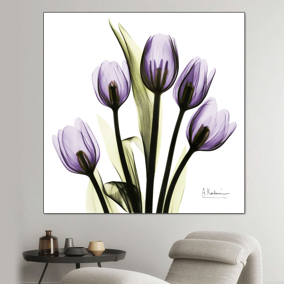 Frendorf | Lila Tulpe Quadrat Wandkunst