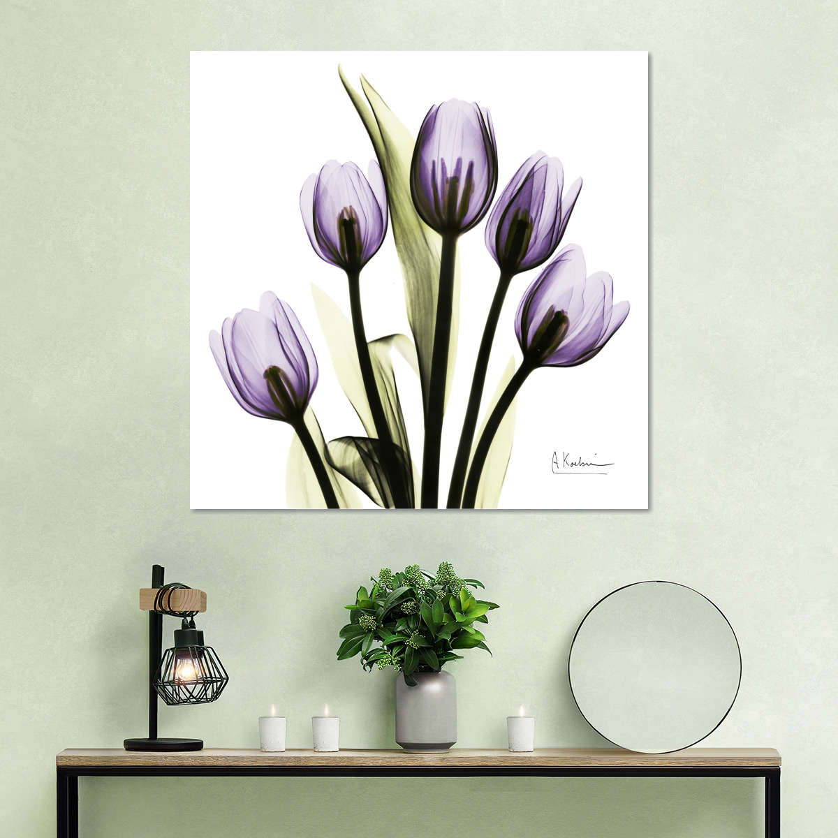 Frendorf | Lila Tulpe Quadrat Wandkunst