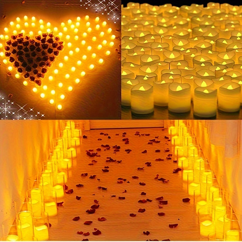 24/50/100 Pack flammenlose LED-Kerzen – batteriebetriebene blinkende Teelichter, rauchlos und romantisch für Hochzeiten und Verlobungen
