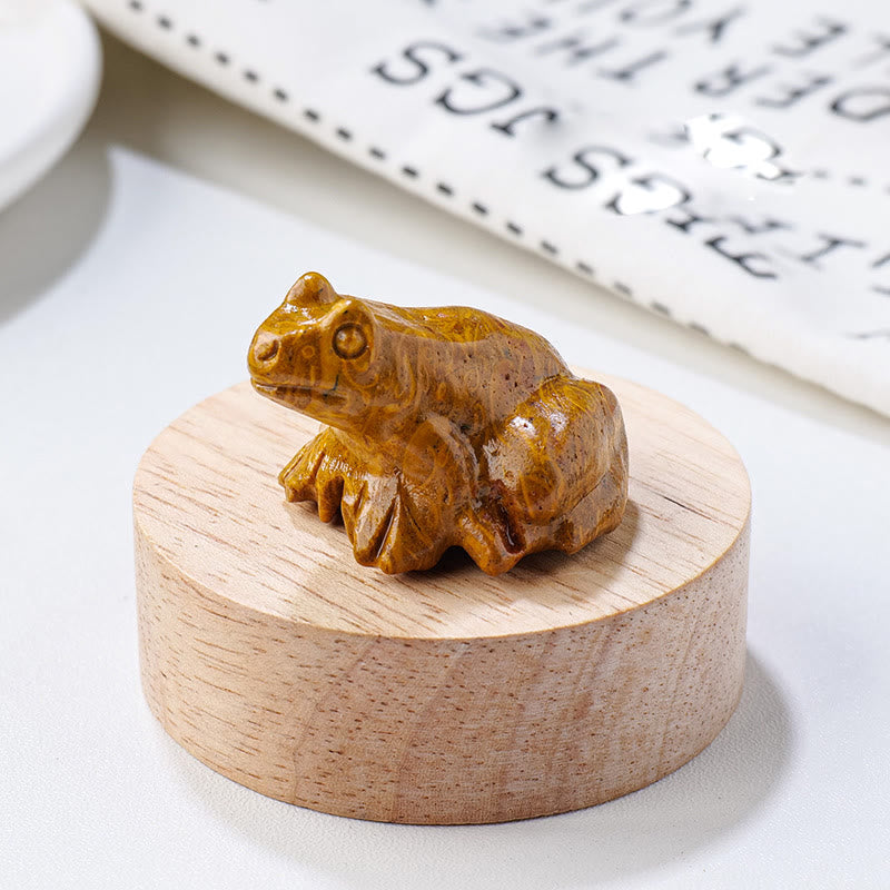 Frendorf natürliche Edelsteins geschnitzte Frosch Statue Edelstein Dekoration
