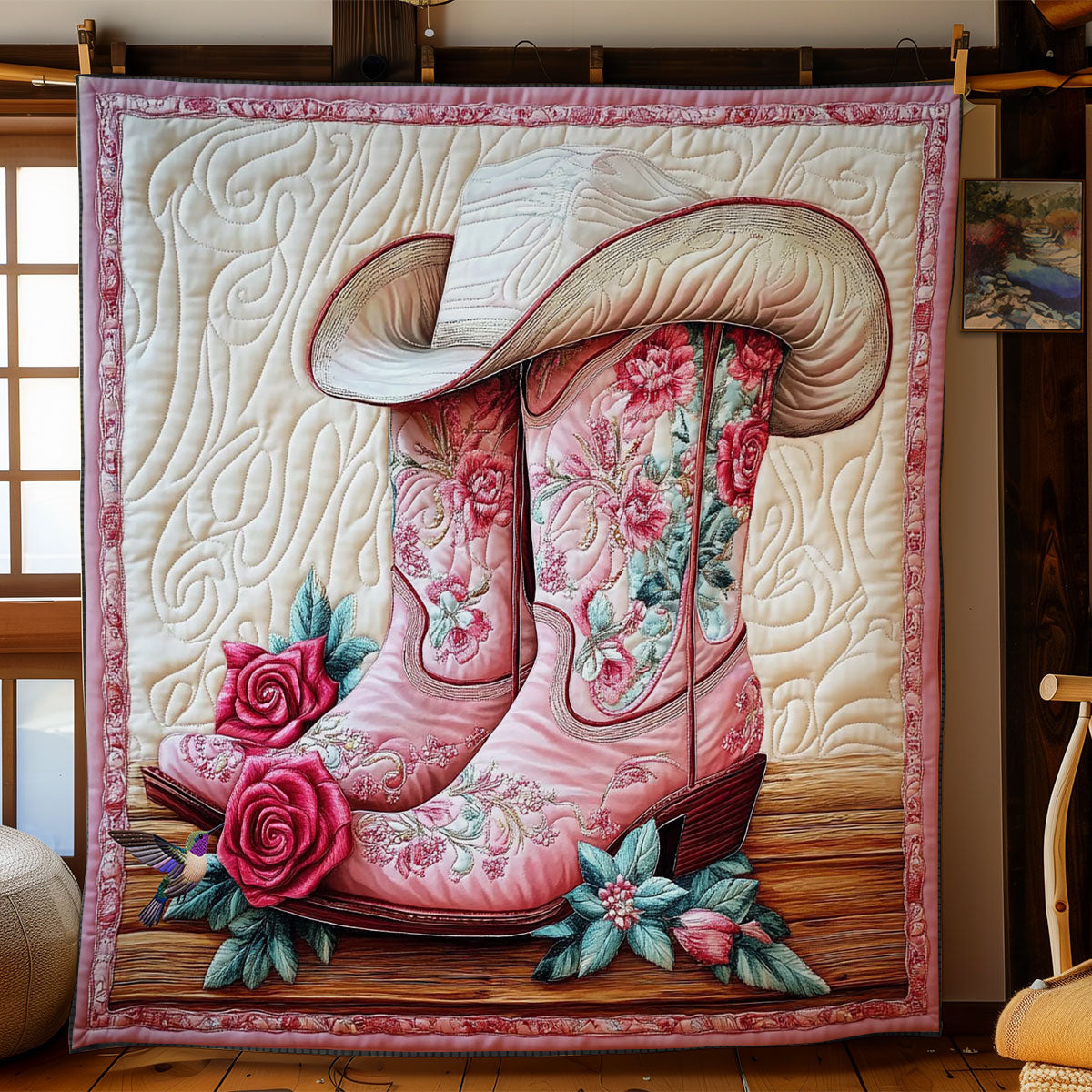 Pink Cowboy Boots Decke