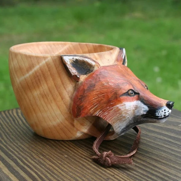 Holzbecher - WildSip - Handgefertigtes Tierdesign - Abenteuerliche Hydration