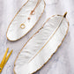Nordic Light Luxury Stil auf goldener Federplatte Retro Schmuckplatte Aufbewahrung Platte Snack Platte Wohnkultur