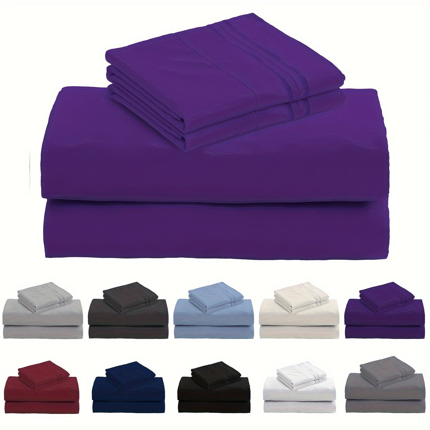 3/4-Teil 15" Tiefe Tasche Bettwäsche Set – Superweiche Mikrofaser-Bettlaken, kühlend und atmungsaktiv, luxuriöse Hotel-Spannbetttücher (enthält 1 Bettlaken, 1 Spannbettlaken und 1/2 Kissenbezüge)