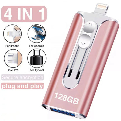 Frendorf | 32~256GB Micro USB + 8 Pin + USB 3.0 4 in 1 Handy Computer U-Disk