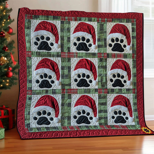 Santa Dog Paw Quilt