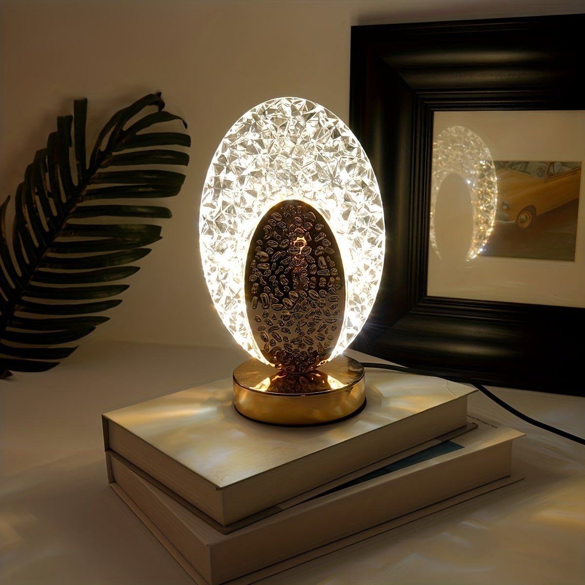 Frendorf | Tischlampe mit Pfauenfederdesign für eine warme Eleganz