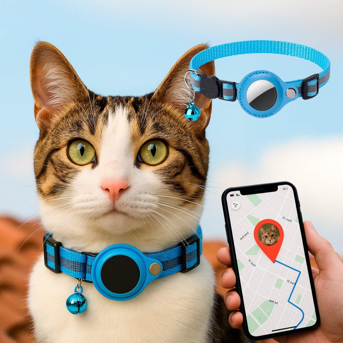 Frendorf | FELITRACK – Katzen GPS Tracker Halsband mit reflektierendem Design