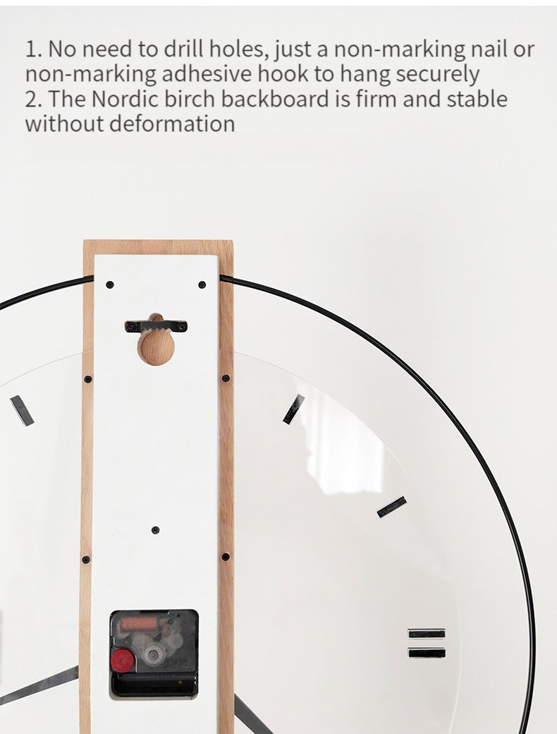 Massivholz Nordic Wanddekorationsuhr 40cm