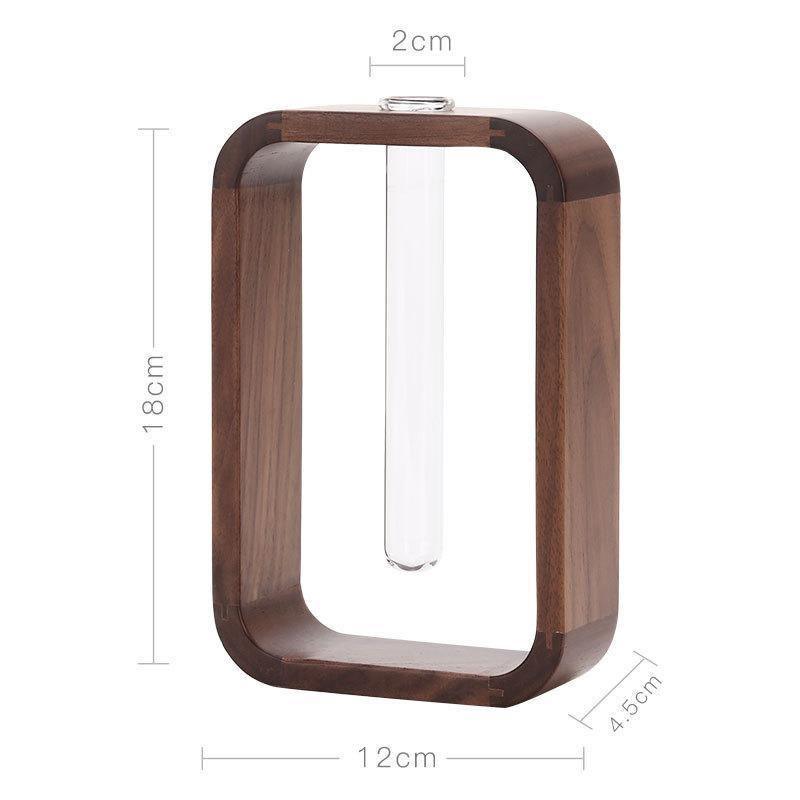 Frendorf | PlantFrame Holz-Glas Pflanzvase | Stilvoller Anzuchtbehälter | Perfekt für Pflanzenliebhaber & Dekoration