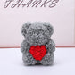 Frendorf | Valentinstag Geschenk Rose Bär Ewige Blume Rose Teddybär PE Schaum Bär 25cm Valentinstag
