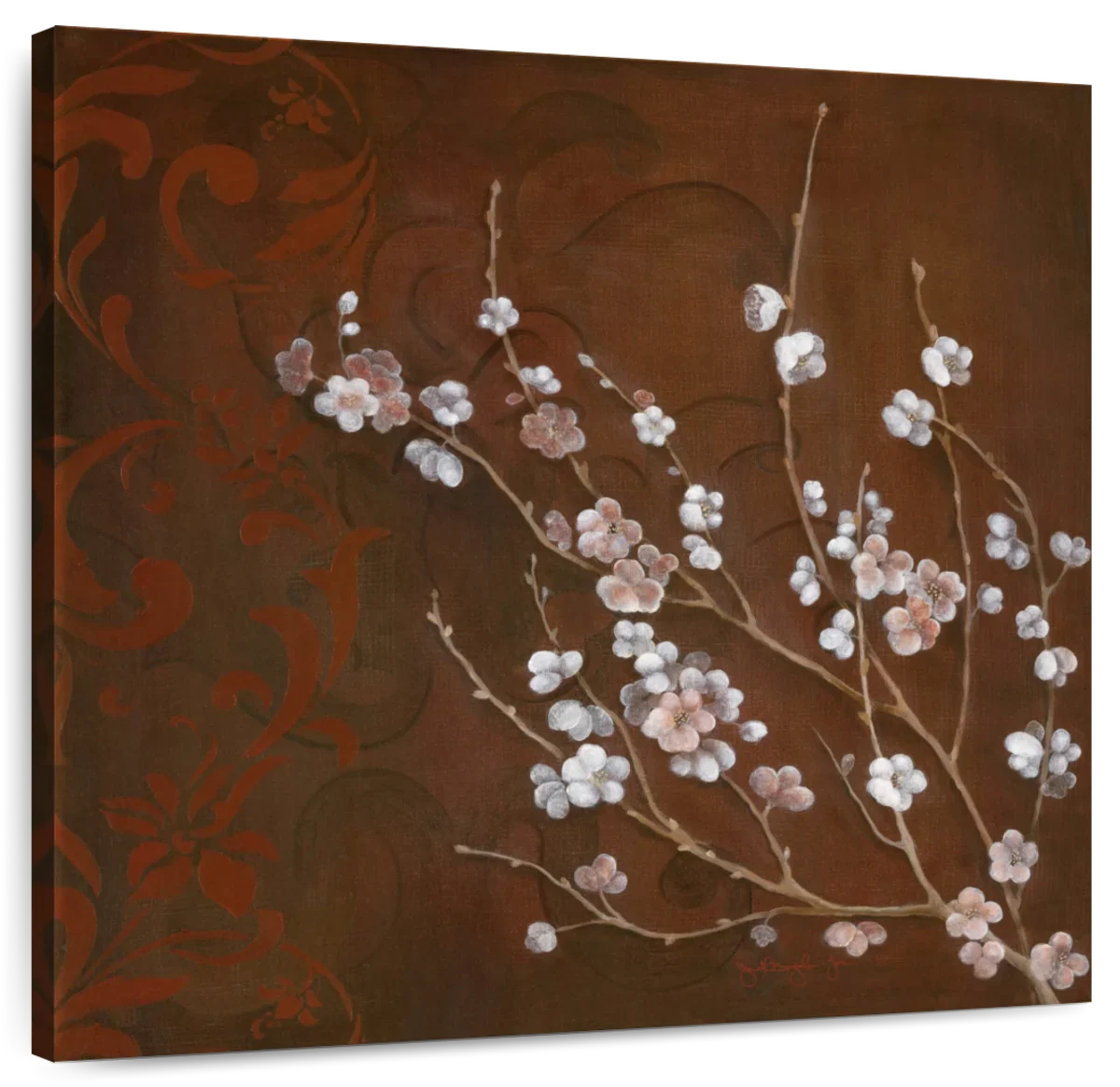 Frendorf | Kirschblüten auf Zinnober I Wandkunst
