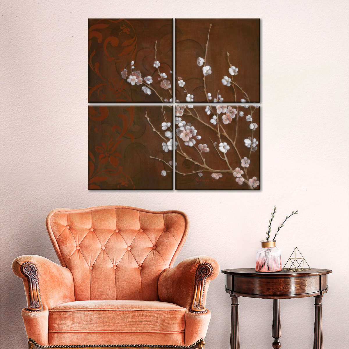 Frendorf | Kirschblüten auf Zinnober I Wandkunst