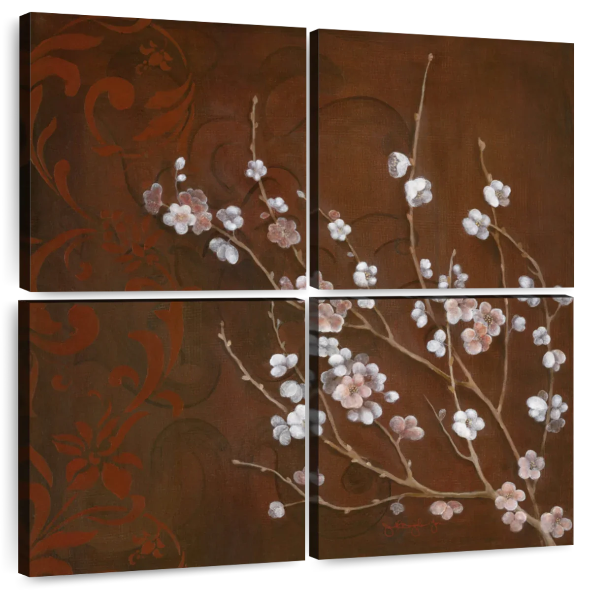 Frendorf | Kirschblüten auf Zinnober I Wandkunst