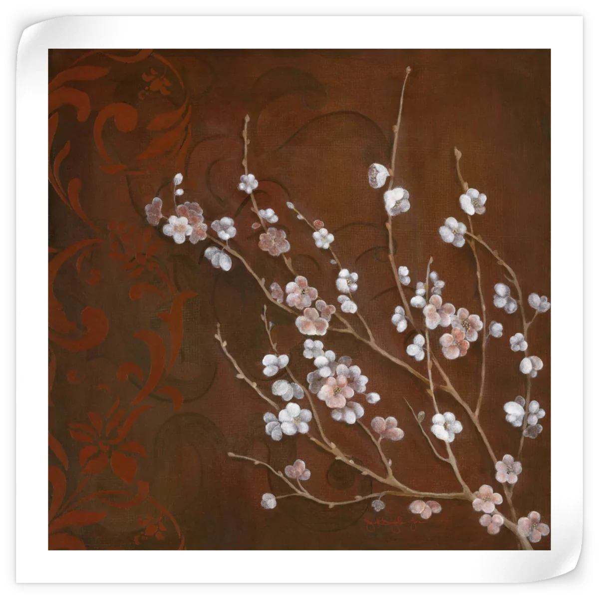Frendorf | Kirschblüten auf Zinnober I Wandkunst
