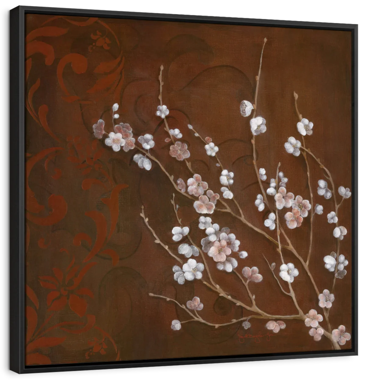 Frendorf | Kirschblüten auf Zinnober I Wandkunst