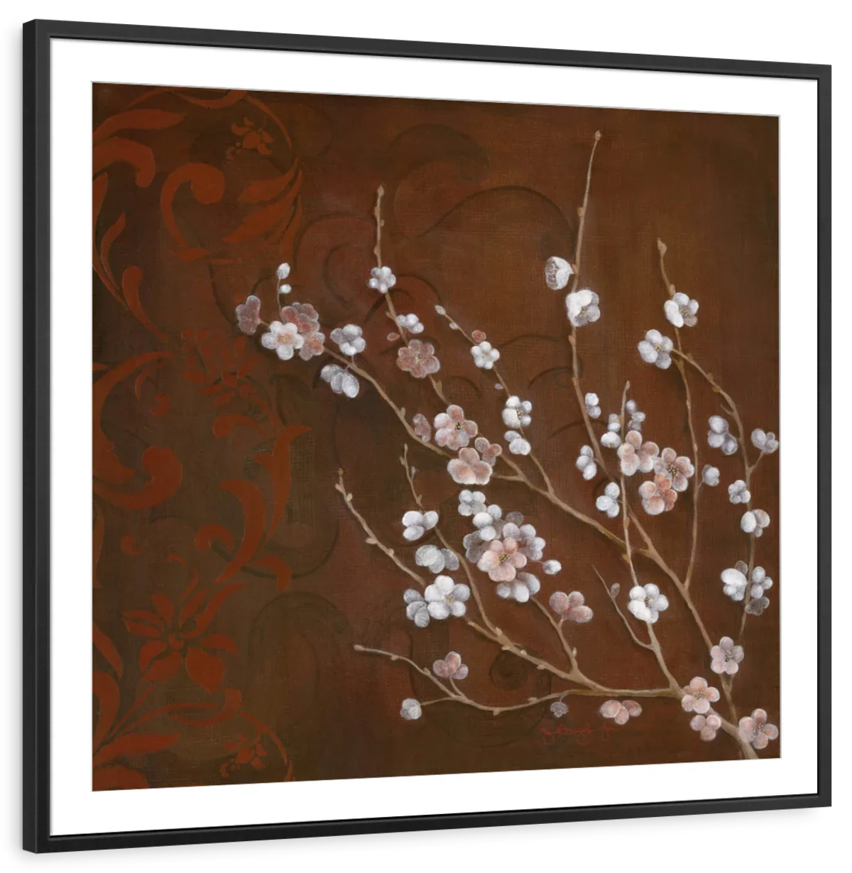 Frendorf | Kirschblüten auf Zinnober I Wandkunst