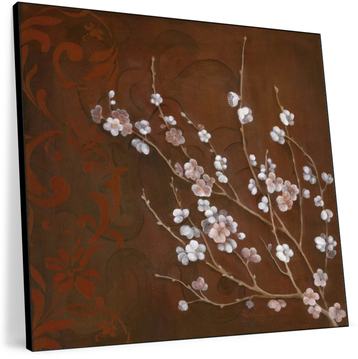Frendorf | Kirschblüten auf Zinnober I Wandkunst