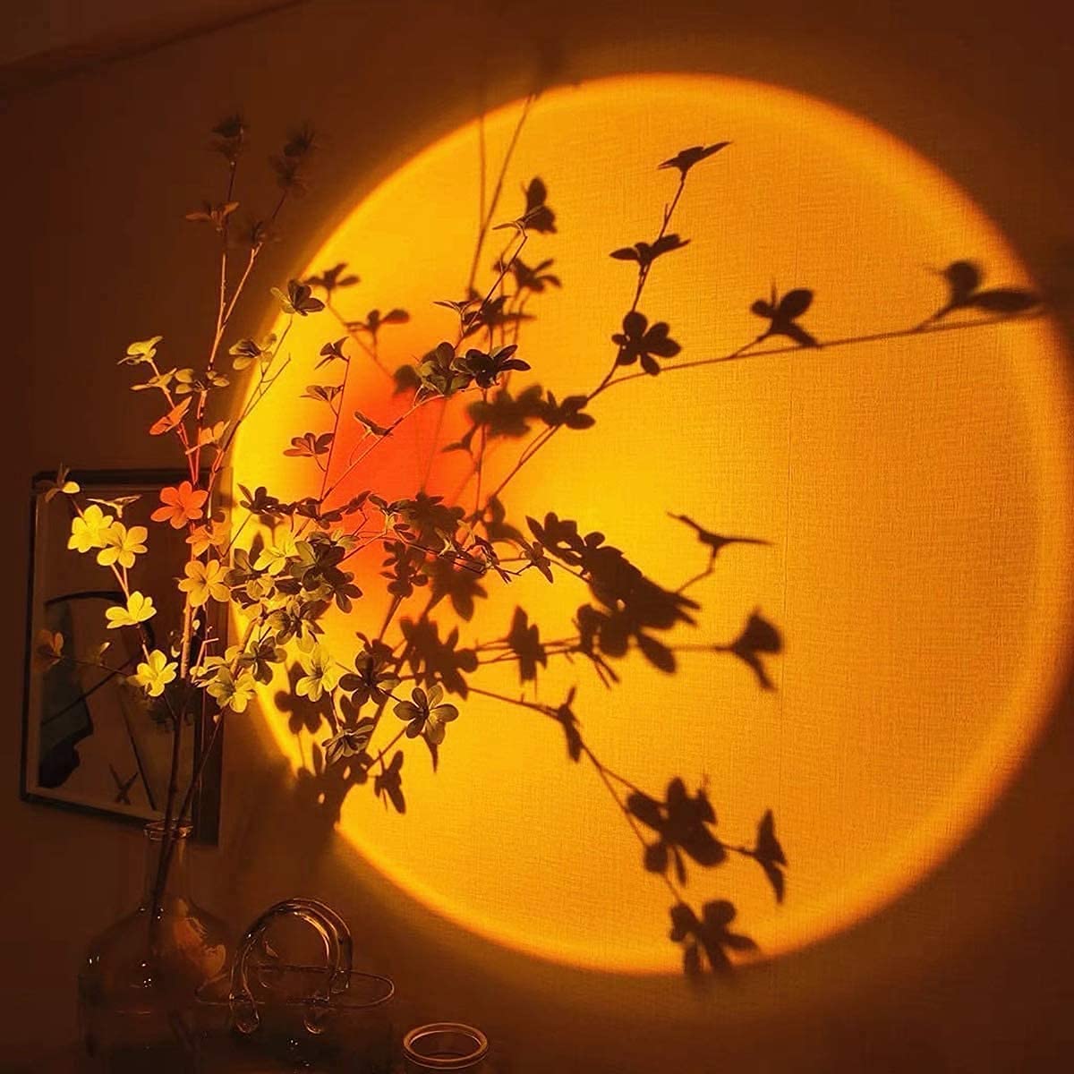 Tischlampe mit Sonnenuntergangsprojektor in fünfzehn Farben