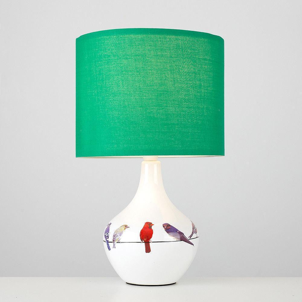 Sitzende Vögel Keramische Tischlampe