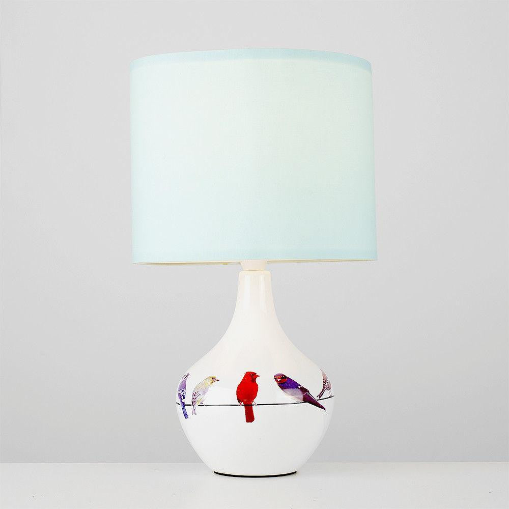 Sitzende Vögel Keramische Tischlampe