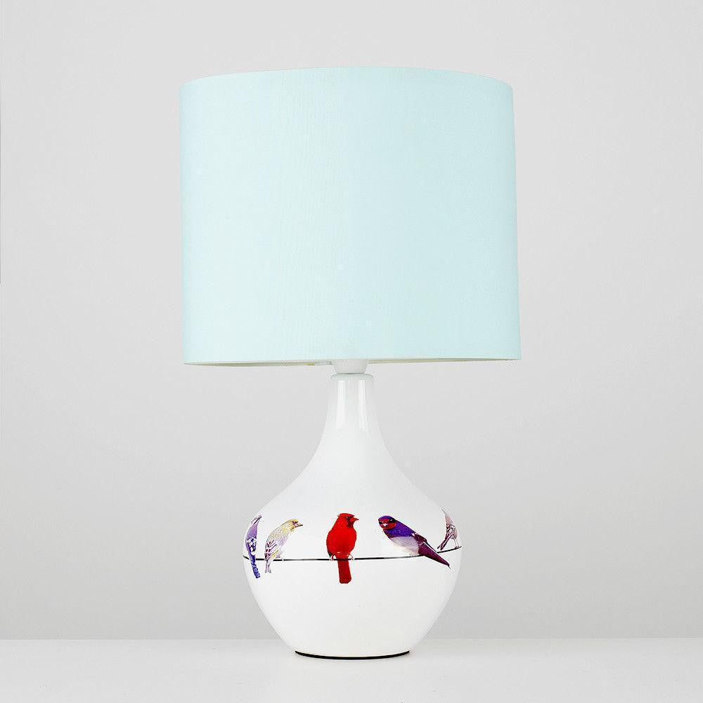 Sitzende Vögel Keramische Tischlampe