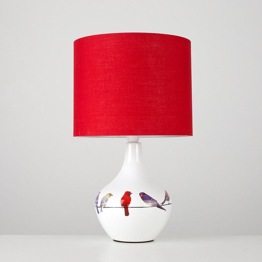 Sitzende Vögel Keramische Tischlampe
