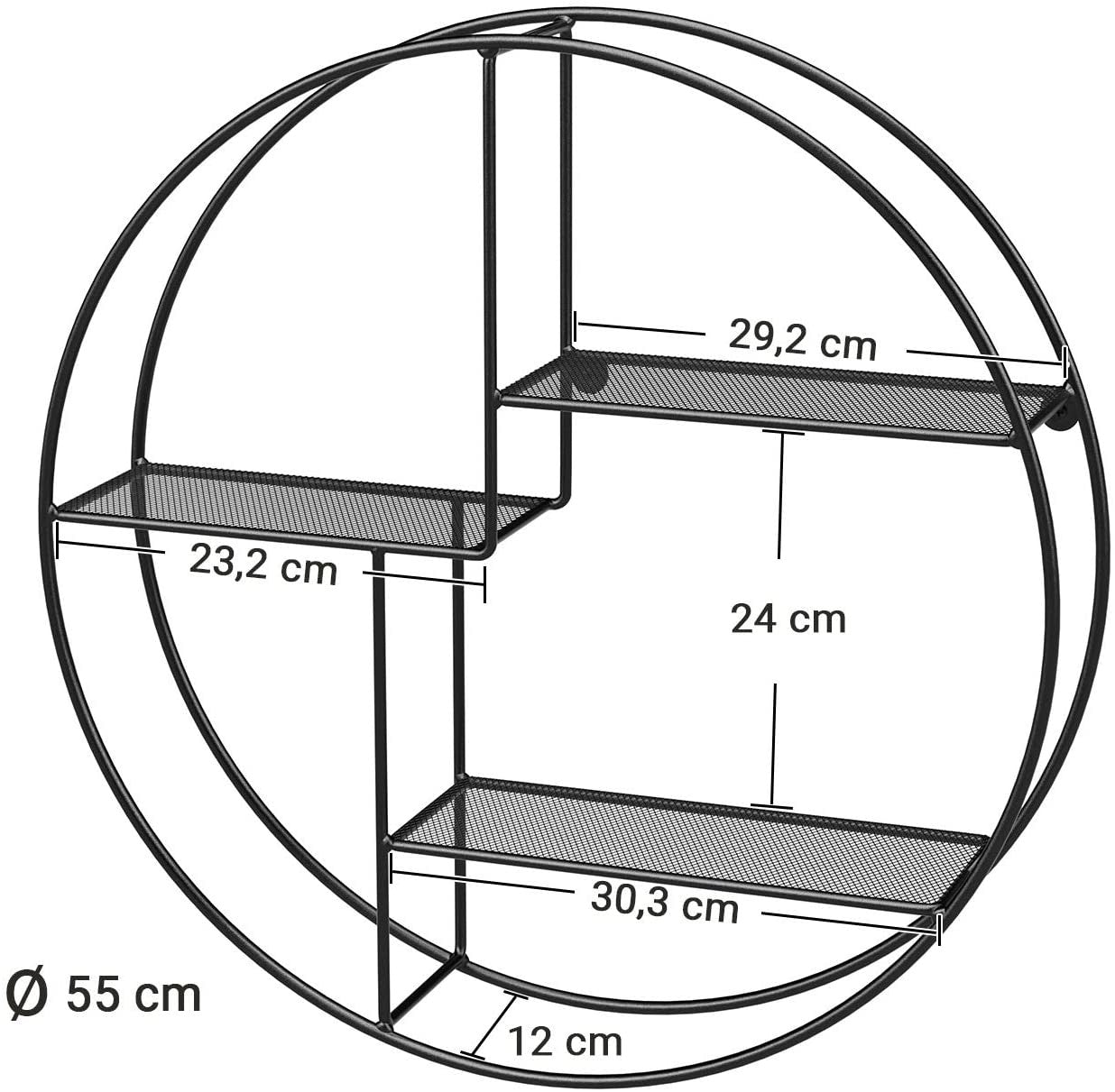 Schwebendes Rundes Metall Wandregal