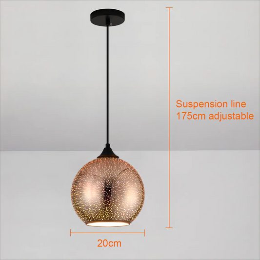 Perforierte Glas-Deckenleuchte