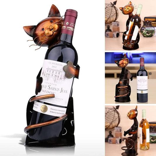 Umarmende Katze Weinflaschenhalter