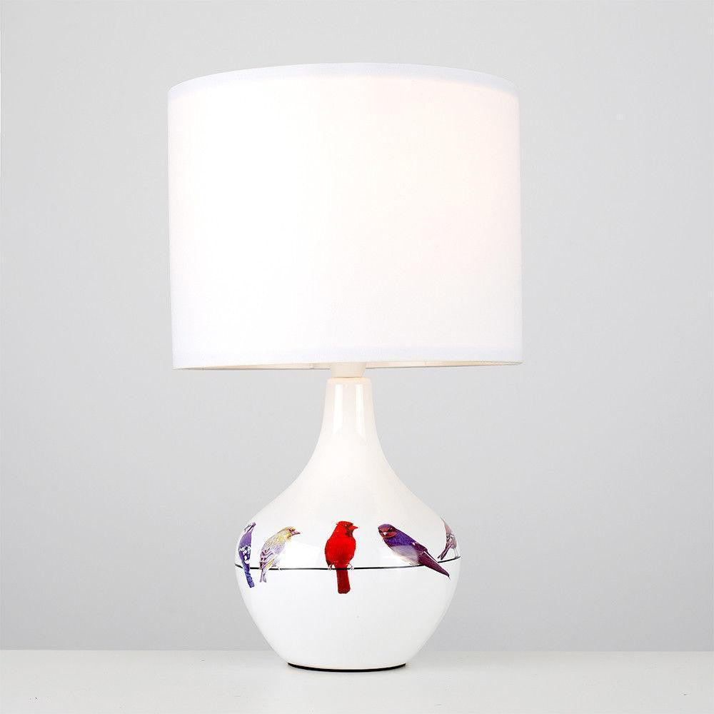 Sitzende Vögel Keramische Tischlampe