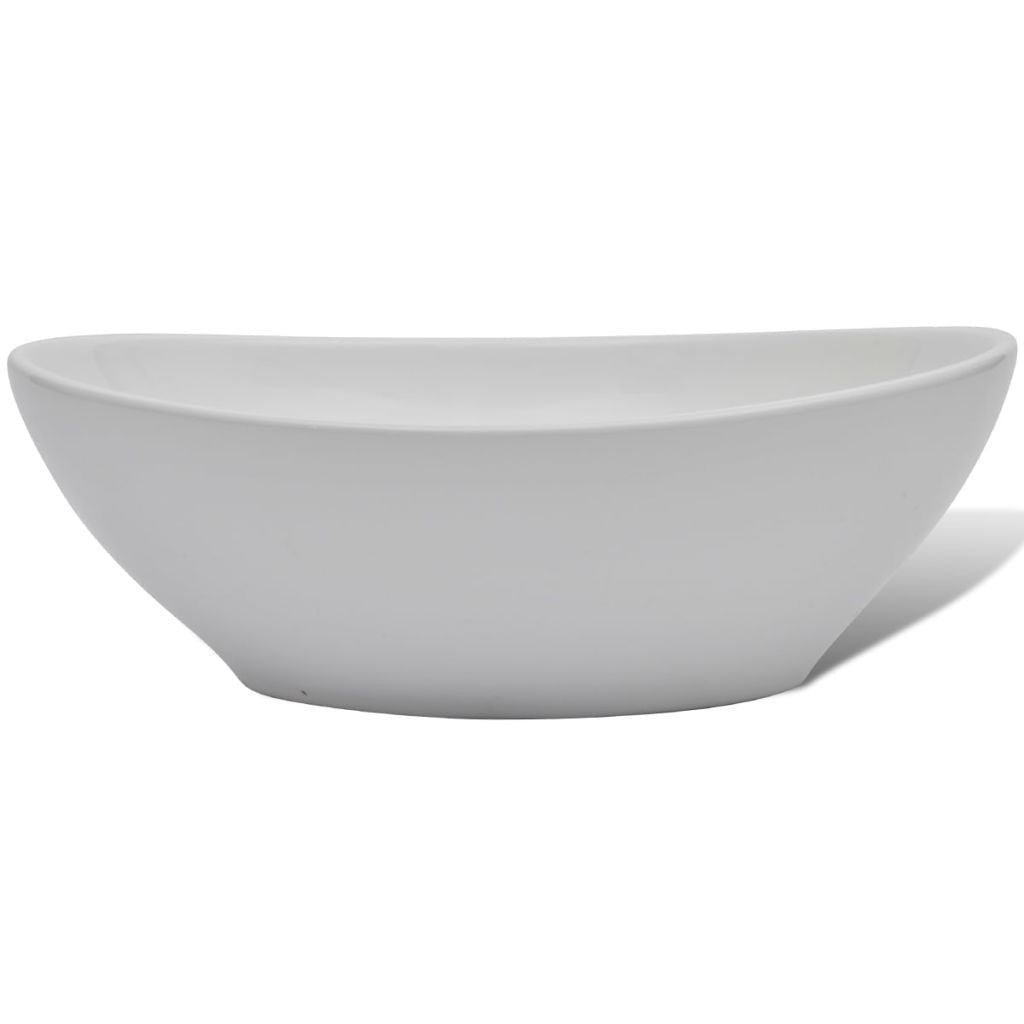 Luxuriöse Keramikschüssel Ovales Waschbecken Weiß 40 x 33 cm
