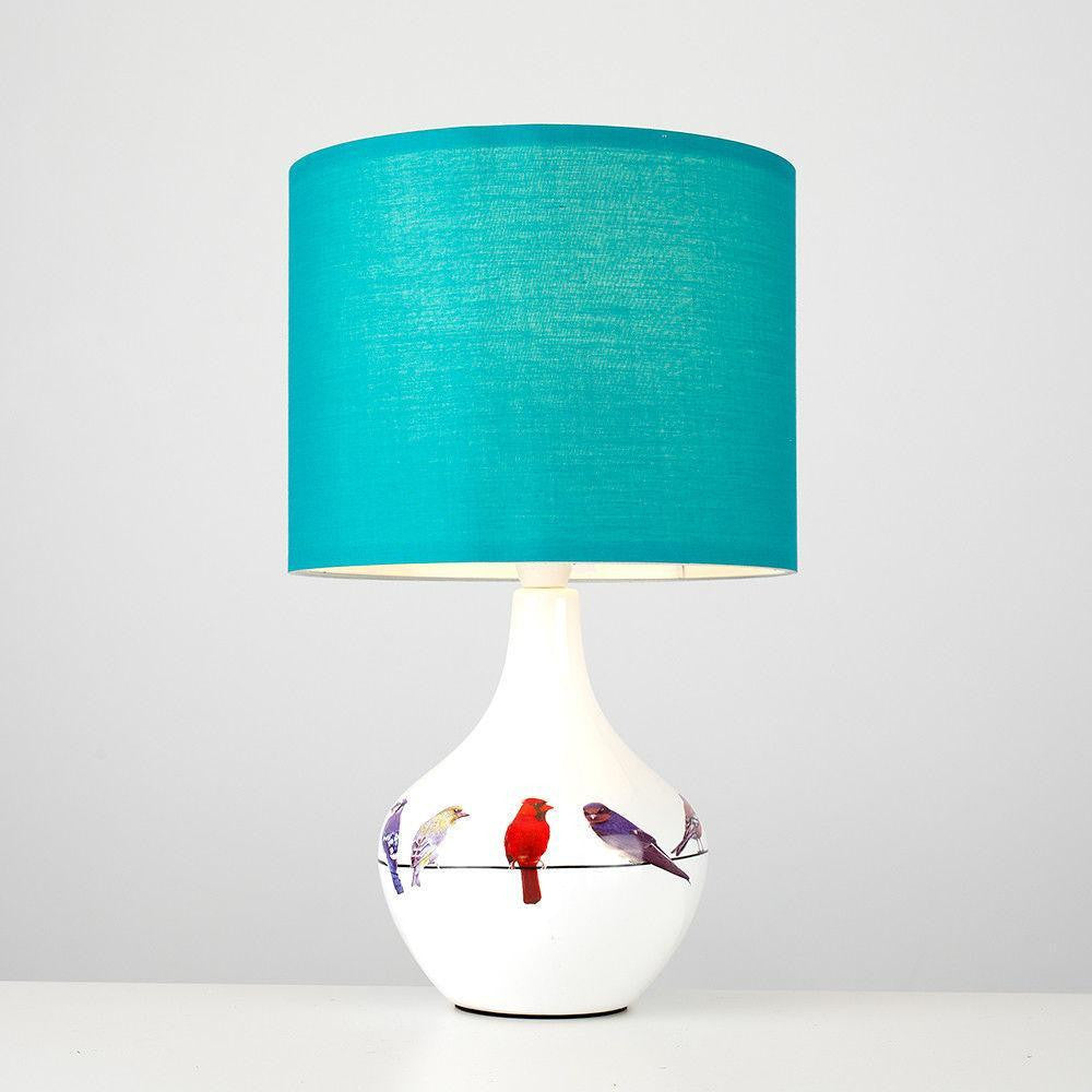 Sitzende Vögel Keramische Tischlampe