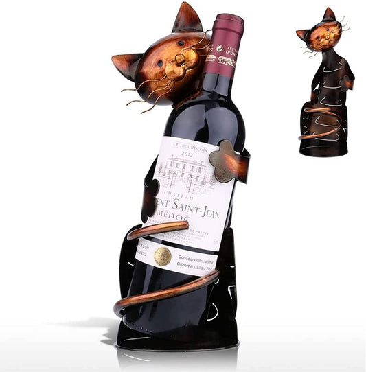 Umarmende Katze Weinflaschenhalter