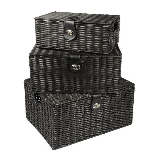 Set von 3 Weidenkörben