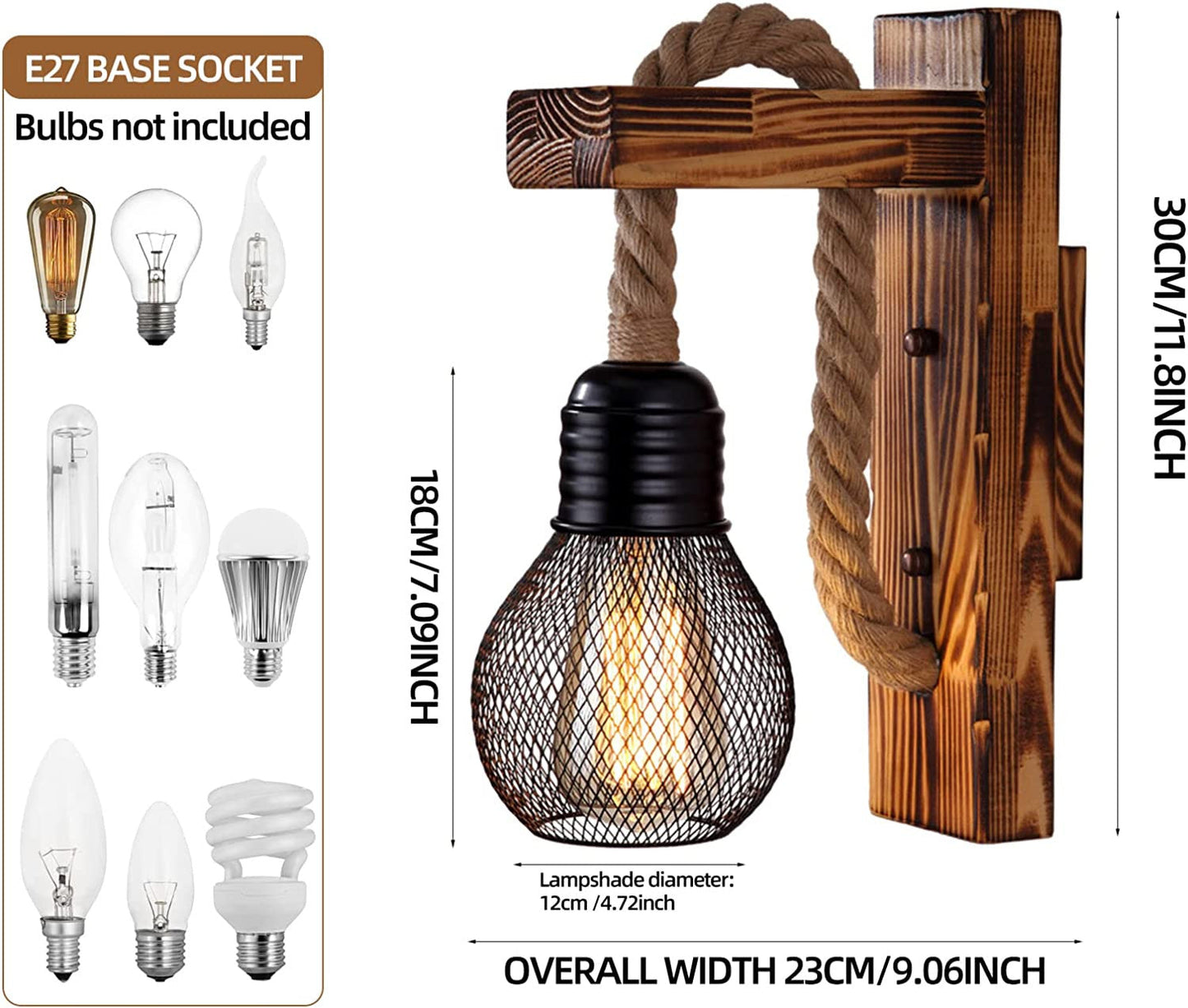 Seil Industrielle Wandlampe