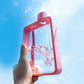 Flache transparente Wasserflasche