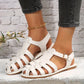 Frendorf | Damen flache Sandalen, geschlossene Zehe, Knöchelriemen, lässige Sommersandalen für den Strand