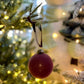 Flocked Velvet Glas Ballen Ornament Set von 4 - Weihnachtsdekoration