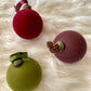 Flocked Velvet Glas Ballen Ornament Set von 4 - Weihnachtsdekoration