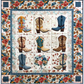 Floral Cowboy Boots Steppdecke