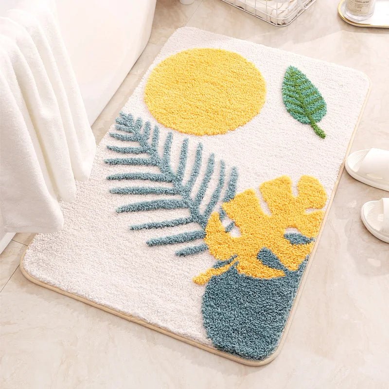 Frendorf | LeafLuxe - Moderne botanisch inspirierte abstrakte Blatt-Badematte