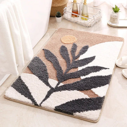 Frendorf | LeafLuxe - Moderne botanisch inspirierte abstrakte Blatt-Badematte