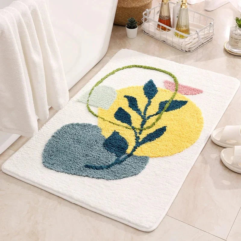 Frendorf | LeafLuxe - Moderne botanisch inspirierte abstrakte Blatt-Badematte