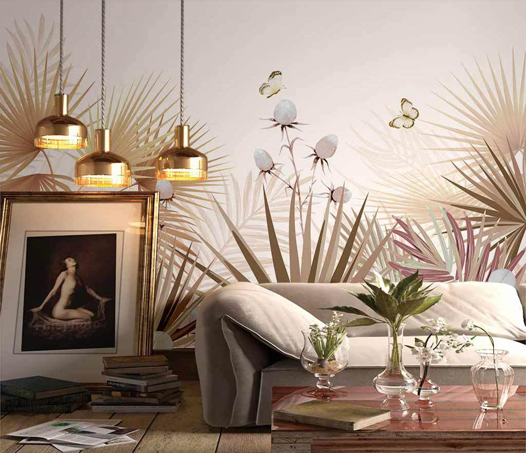Florale Pflanzen Elegantes Thema – Tropische Tapetenmurals