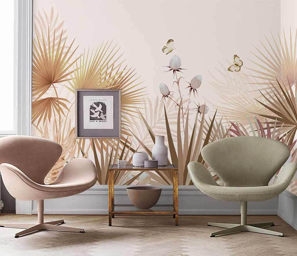Florale Pflanzen Elegantes Thema – Tropische Tapetenmurals
