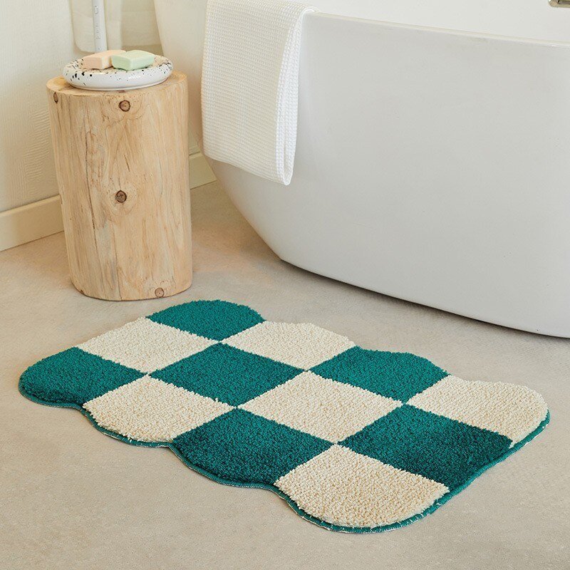 Fluffy Schachbrettgitter Teppich