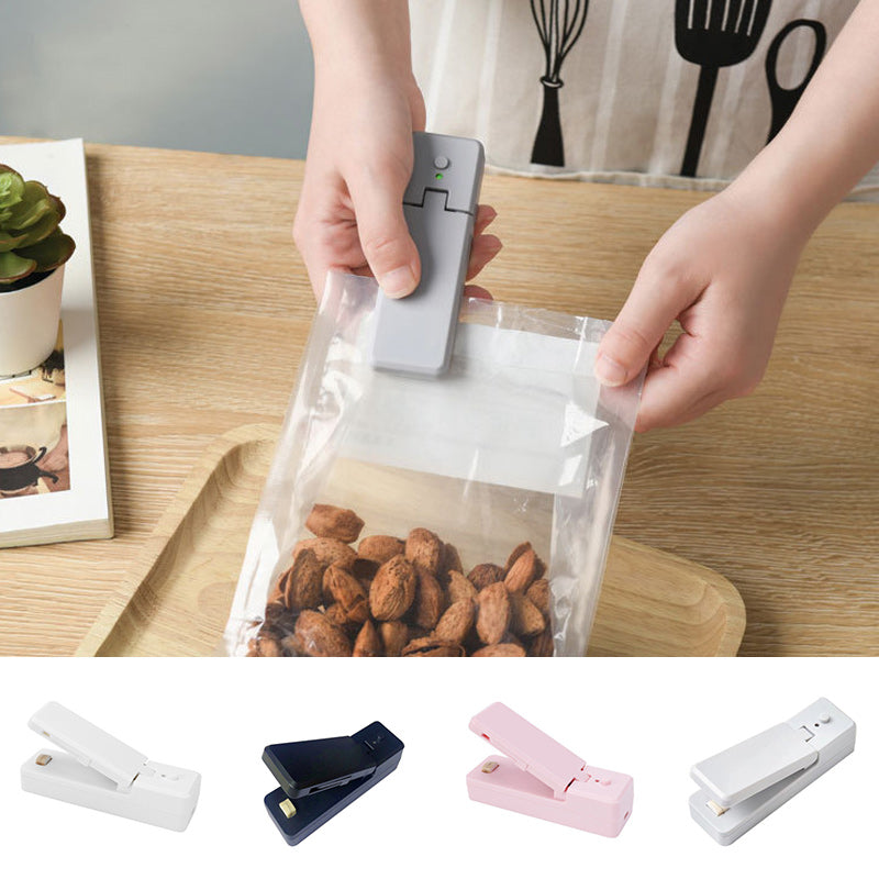Frendorf | 2 in 1 USB wiederaufladbarer Mini-Taschenversiegeler mit Schneidemesser