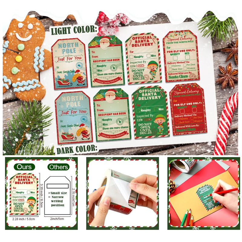 Frendorf | 200 Stück von Santa Claus Aufkleber Rolle